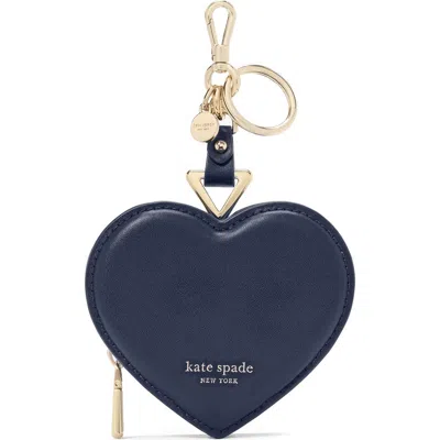 Kate Spade New York Liv Smooth Leather Heart Coin Purse In Parisian Navy