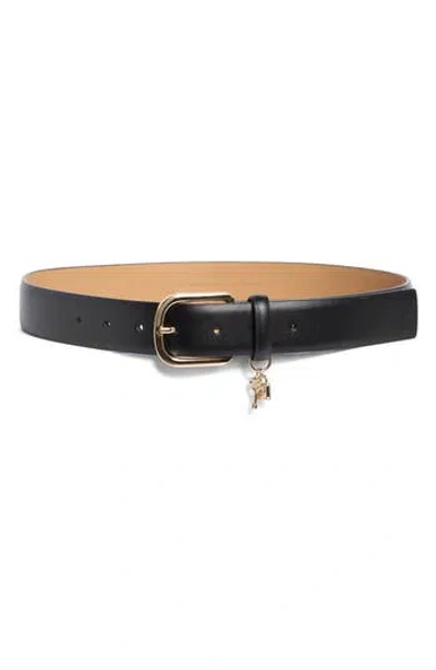 Kate Spade New York Lock & Key Charm Belt In Black