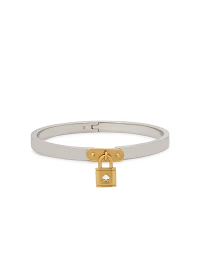Kate Spade New York Lock And Spade Gold-plated Bracelet In White