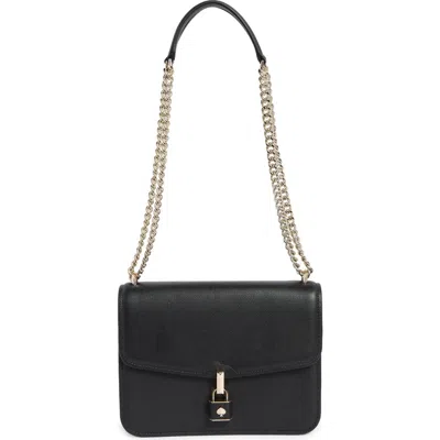 Kate Spade New York Locket Small Grain Leather Shoulder Bag In Black