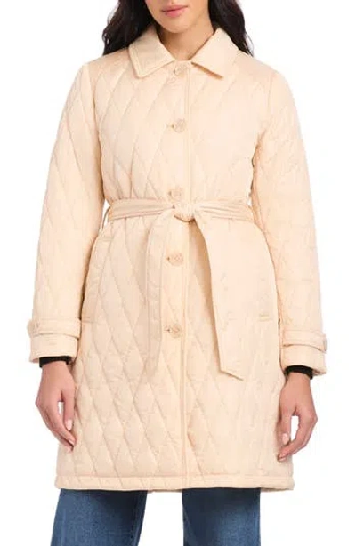 Kate Spade New York Long Quilted Jacket In Neutral