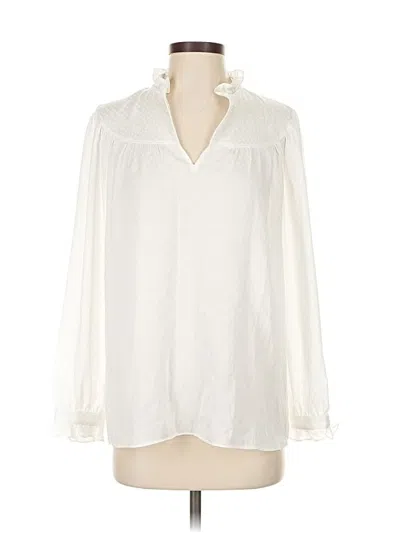 Pre-owned Kate Spade New York Long Sleeve Blouse In White
