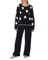 Kate Spade New York Long Sleeve Pajama Set In Black