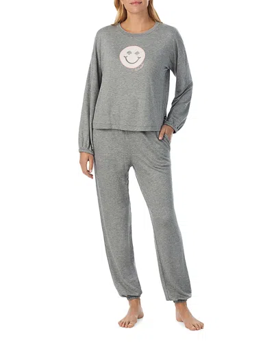 Kate Spade New York Long Sleeve Pajama Set In Gray