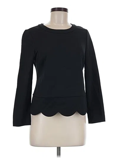 Pre-owned Kate Spade New York Long Sleeve Top Black Boatneck Tops