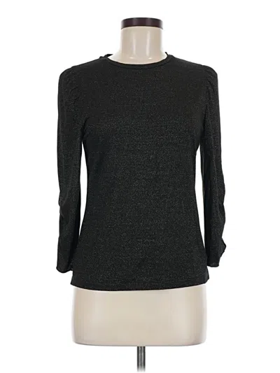 Pre-owned Kate Spade New York Long Sleeve Top Black Crew Neck Tops