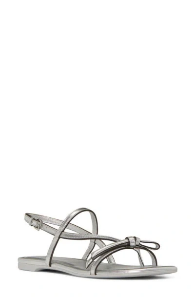 Kate Spade New York Loop Metallic Ankle Strap Sandal In Silver