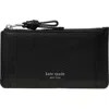 Kate Spade New York Loop Pebbled Leather Card Case In Black