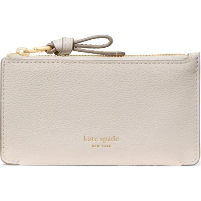Kate Spade New York Loop Pebbled Leather Card Case In Brown