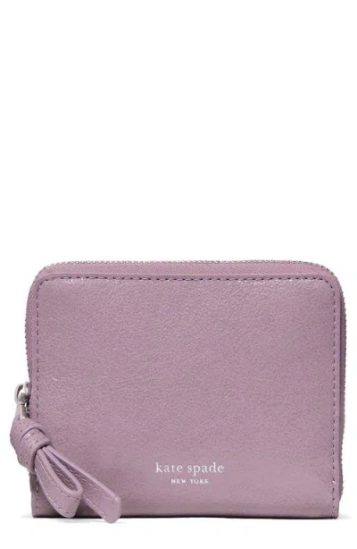 Kate Spade New York Loop Small Glazed Leather Zip Wallet In Purple