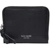 Kate Spade New York Loop Small Pebbled Leather Zip Wallet In Black