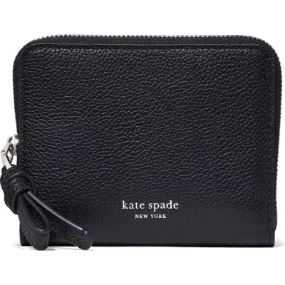 Kate Spade New York Loop Small Pebbled Leather Zip Wallet In Black