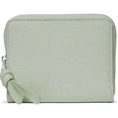 Kate Spade New York Loop Small Pebbled Leather Zip Wallet In Green