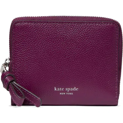 Kate Spade New York Loop Small Pebbled Leather Zip Wallet In Purple