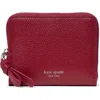 Kate Spade New York Loop Small Pebbled Leather Zip Wallet In Red
