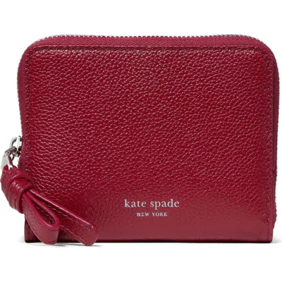 Kate Spade New York Loop Small Pebbled Leather Zip Wallet In Red