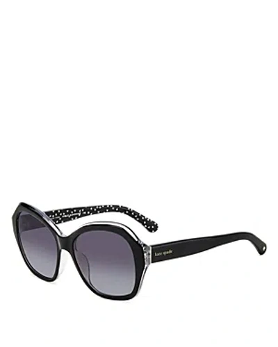 Kate Spade New York Lottie Round Sunglasses, 55mm In Black