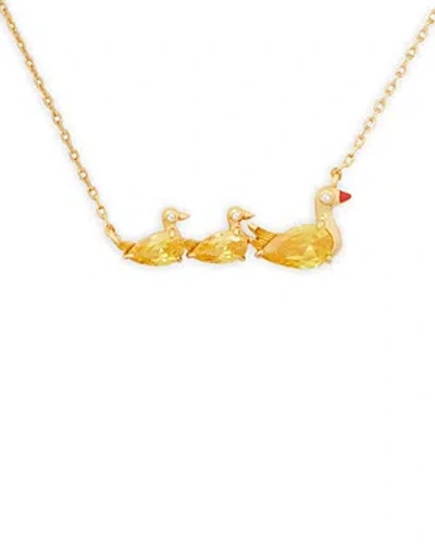 Kate Spade New York Love You, Mom Ducks In A Row Necklace, 16 In Yellow/gold