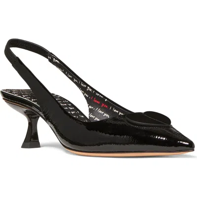 Kate Spade New York Lover Crinkle Patent Leather Slingback Pump In Black