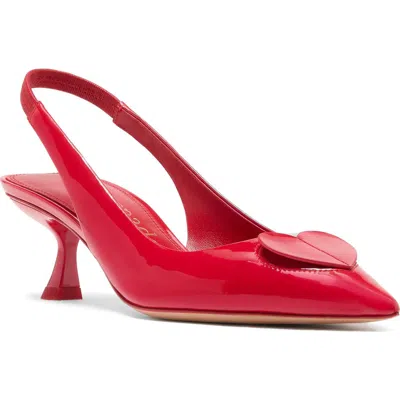 Kate Spade New York Lover Slingback Pointed Toe Kitten Heel Pump In Cherry Rogue