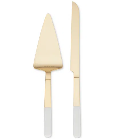 Kate Spade New York Loves Me Knot 2-piece Dessert Set In Metallic