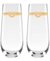 Kate Spade New York Loves Me Knot Stemless Flutes, Set Of 2 In No Color