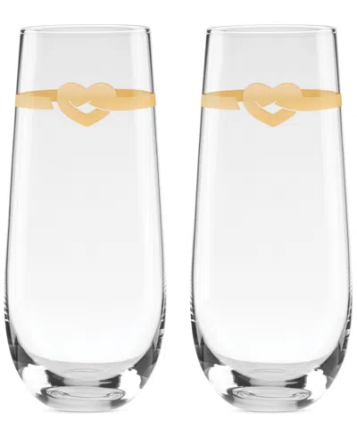 Kate Spade New York Loves Me Knot Stemless Flutes, Set Of 2 In No Color