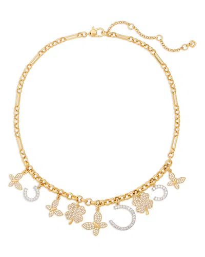 Kate Spade New York Lucky Charm Statement Necklace, 16 In Clear Multi/two Tone