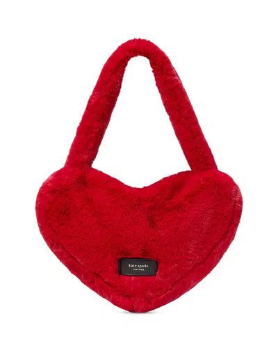 KATE SPADE KATE SPADE NEW YORK LUVER FAUX FUR HEART TOTE