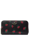Kate Spade New York Madison Ditsy Rose Toss Printed Large Wallet In Black