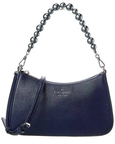Kate Spade New York Madison Faux Pearl Handle Patent Medium Convertible  Crossbody In Blue