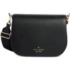 Kate Spade New York Madison Saffiano Leather Saddle Bag In Black