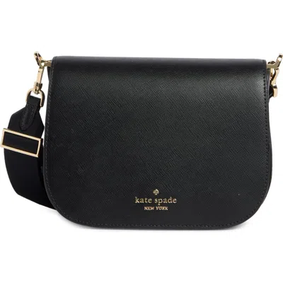 Kate Spade New York Madison Saffiano Leather Saddle Bag In Black