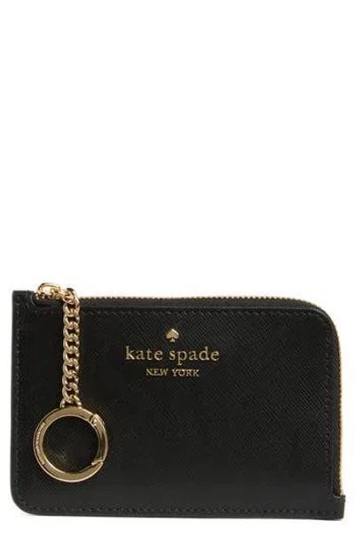 Kate Spade New York Madison Saffiano Zip Card Case In Black