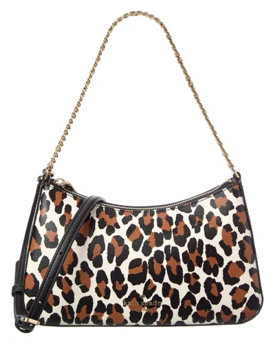 Kate Spade New York Madison Spotted Leopard Printed Medium Convertible  Crossbody In White