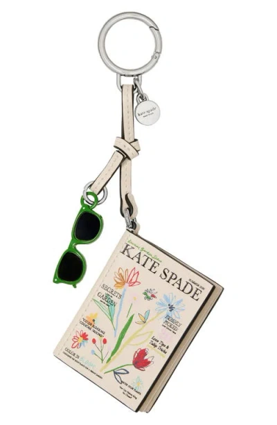 Kate Spade New York Magazine Leather Bag Charm In Metallic