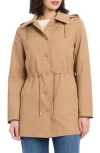 Kate Spade New York Magic Print Hooded Rain Jacket In Brown