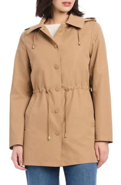 Kate Spade New York Magic Print Hooded Rain Jacket In Brown