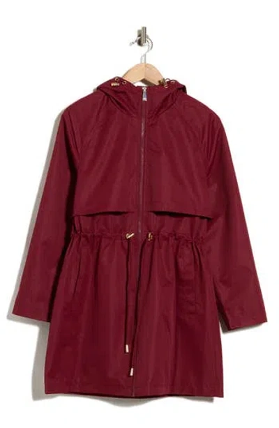 Kate Spade New York Magic Print Hooded Water Resistant Raincoat In Brown