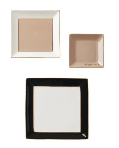 Kate Spade New York Make It Pop 3pc Tray Set In White