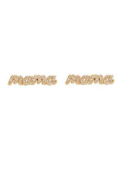 Kate Spade New York Mama Said Crystal-embellished Stud Earrings In Gold