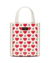 Kate Spade New York Manhattan Pixel Hearts Embossed Saffiano Leather Mini Tote In Cream