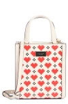 Kate Spade New York Manhattan Pixel Hearts Mini Tote In White