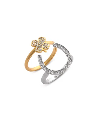 Kate Spade New York Manifest Ring Set In Clear/two Tone
