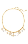 Kate Spade New York Lucky Charm Statement Necklace, 16 In Clear Multi/two Tone