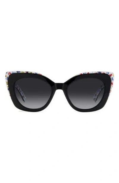 Kate Spade New York Marigolds 51mm Gradient Cat Eye Sunglasses In Black