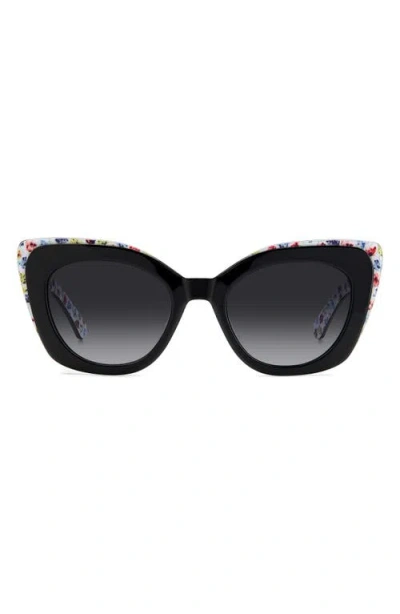 Kate Spade New York Marigolds 51mm Gradient Cat Eye Sunglasses In Black/grey Shaded