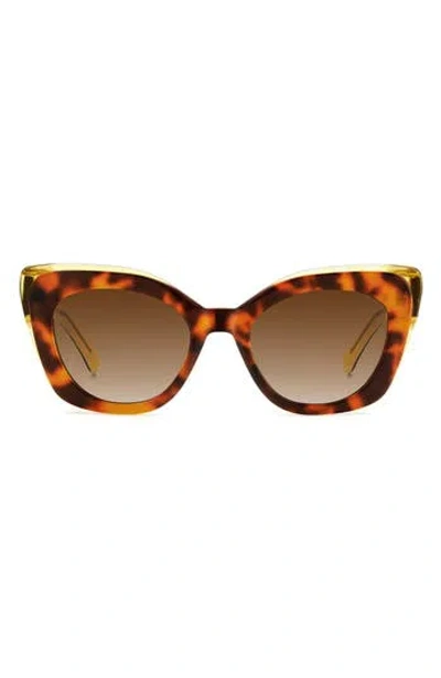 Kate Spade New York Marigolds 51mm Gradient Cat Eye Sunglasses In Brown