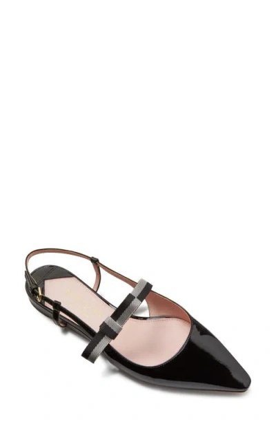 Kate Spade New York Maritza Pointed Toe Slingback Flat In Black Multi.