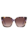 Kate Spade Marlowe 55mm Gradient Square Sunglasses In Havana Multi/brown Gradient